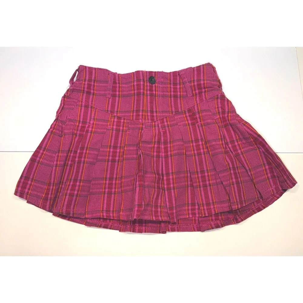 The Childrens Place Girls Pink Plaid Pleated Skort Sz 8 NWT Y2K